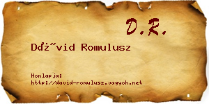 Dávid Romulusz névjegykártya